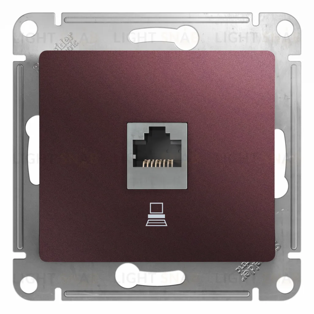 Розетка компьютерная Schneider Electric Glossa RJ45 5-й кат., баклажановый GSL001181K GSL001181K