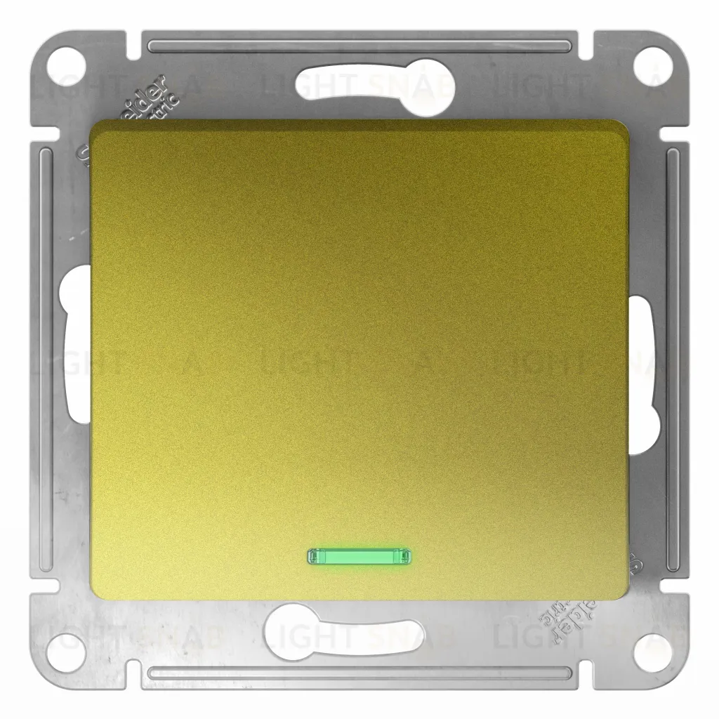 Выключатель одноклавишный с подсветкой Schneider Electric Glossa фисташковый GSL001013 GSL001013