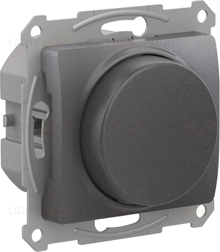 Светорегулятор поворотно-нажимной LED, RC, 400Вт, Schneider Glossa графит GSL001323 GSL001323