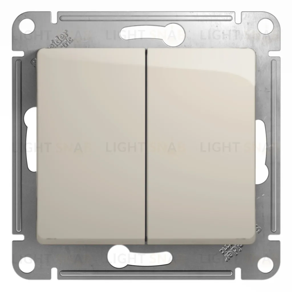Выключатель двухклавишный Schneider Electric Glossa молочный GSL000951 GSL000951