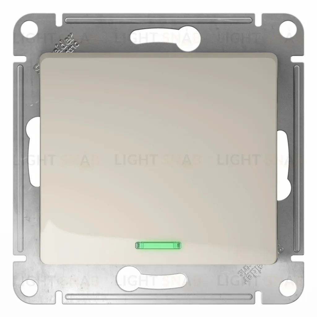 Выключатель одноклавишный с подсветкой Schneider Electric Glossa молочный GSL000913 GSL000913