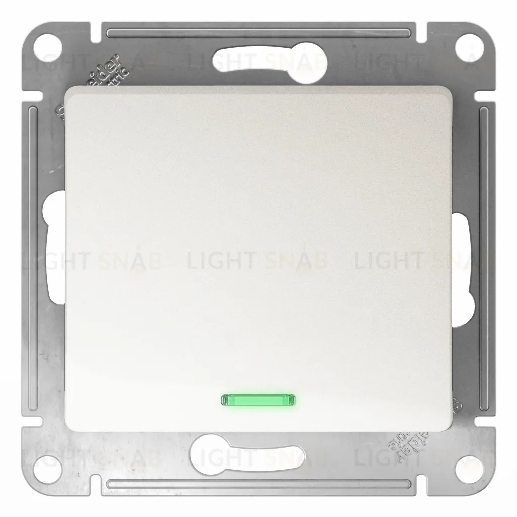 Выключатель одноклавишный с подсветкой Schneider Electric Glossa перламутр GSL000613 GSL000613