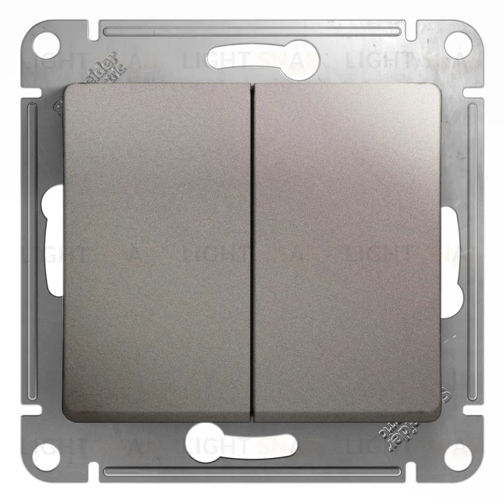 Выключатель двухклавишный Schneider Electric Glossa платина GSL001251 GSL001251