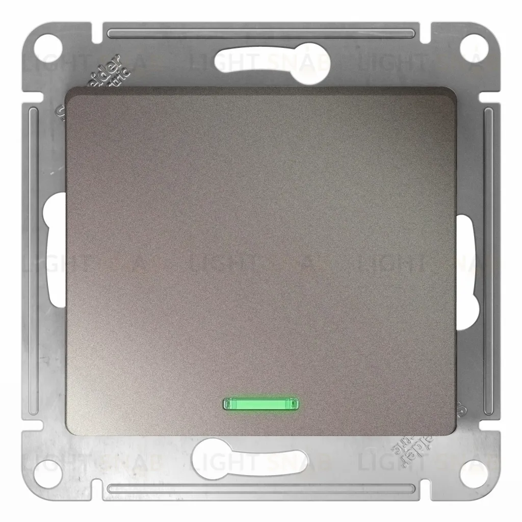 Выключатель одноклавишный с подсветкой Schneider Electric Glossa платина GSL001213 GSL001213