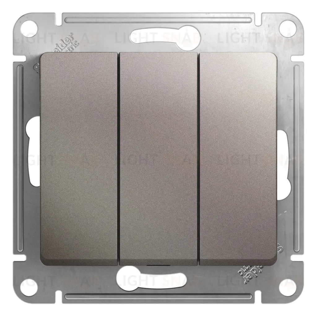 Выключатель трехклавишный Schneider Electric Glossa платина GSL001231 GSL001231