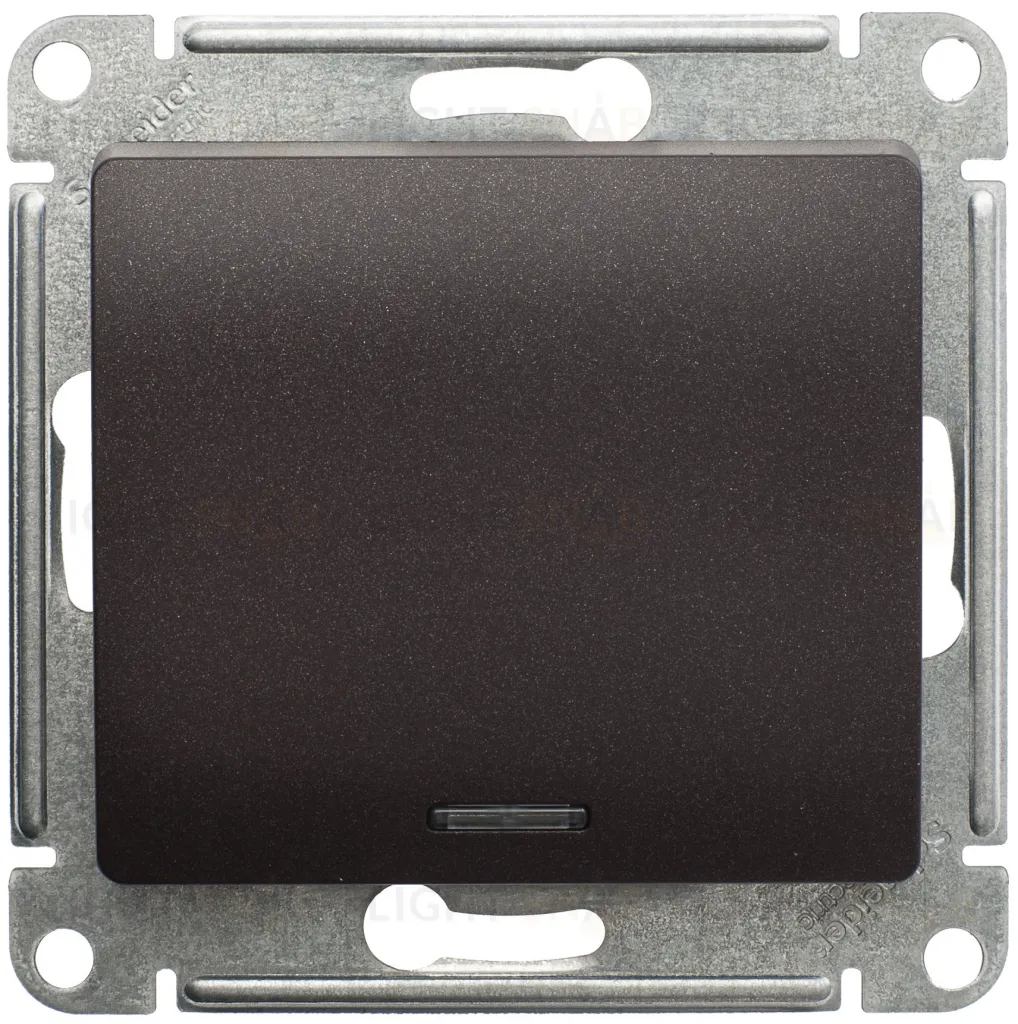 Выключатель одноклавишный с подсветкой Schneider Electric Glossa шоколад GSL000813 GSL000813