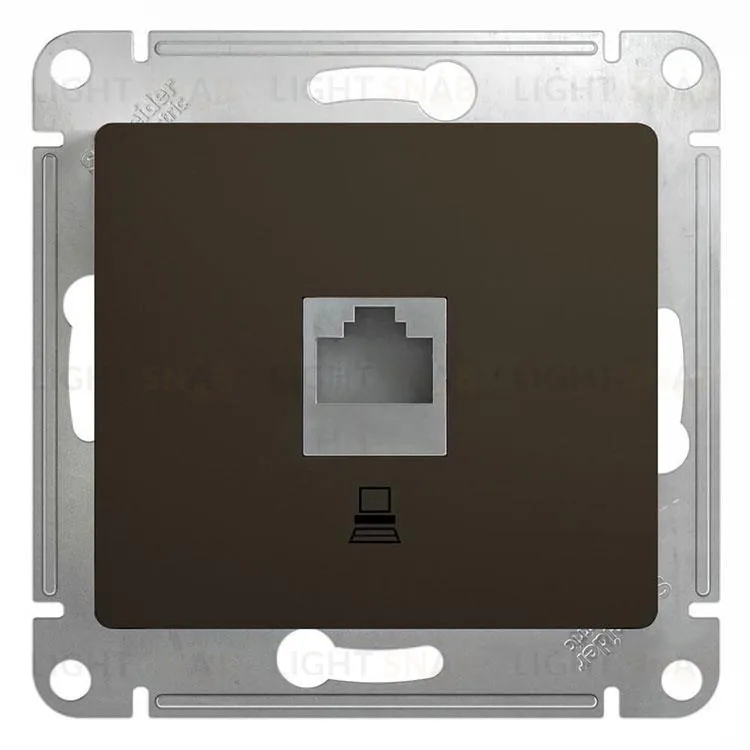 Розетка компьютерная Schneider Electric Glossa RJ45 5-й кат., шоколад GSL000881K GSL000881K