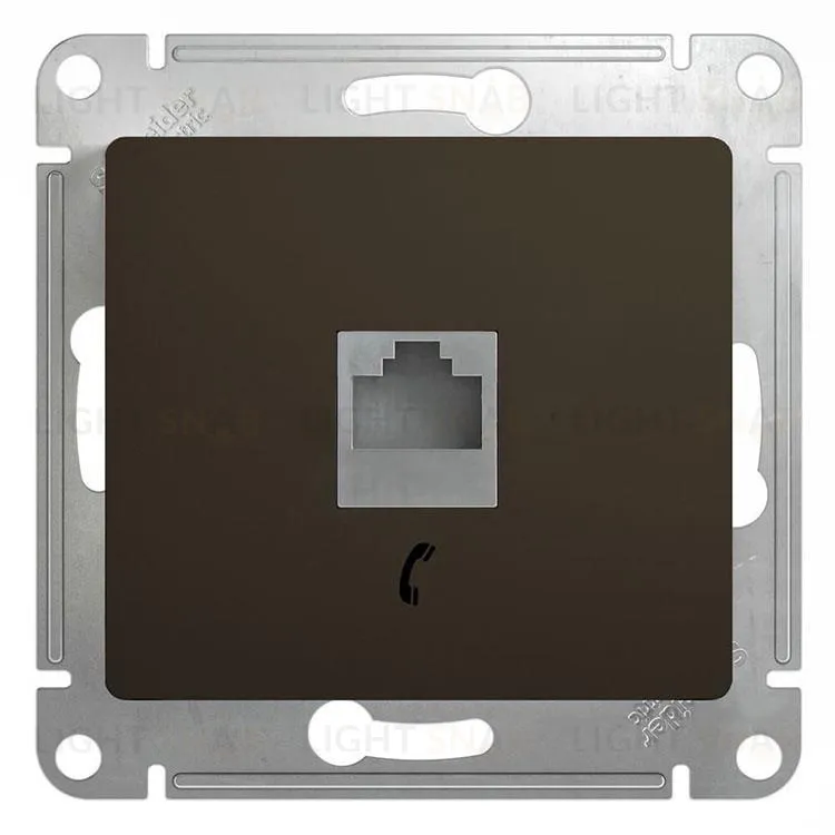 Розетка телефонная Schneider Electric Glossa RJ11 шоколад GSL000881T GSL000881T