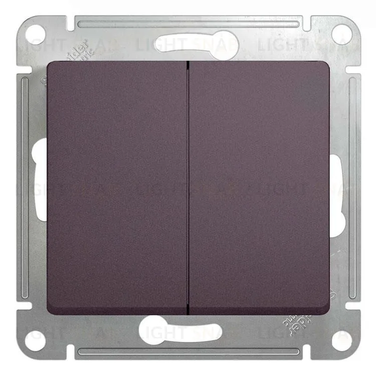 Переключатель двухклавишный Schneider Electric Glossa (вкл/выкл с 2-х мест) сиреневый туман GSL001465 GSL001465