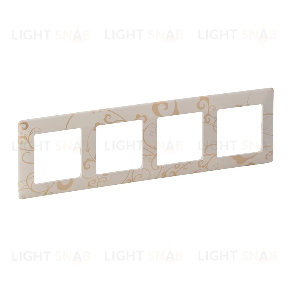 Рамка четверная Legrand Valena Life, ампир бежевый 754114 754114