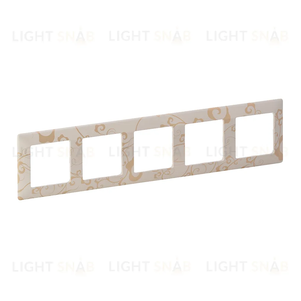 Рамка пятерная Legrand Valena Life, ампир бежевый 754115 754115