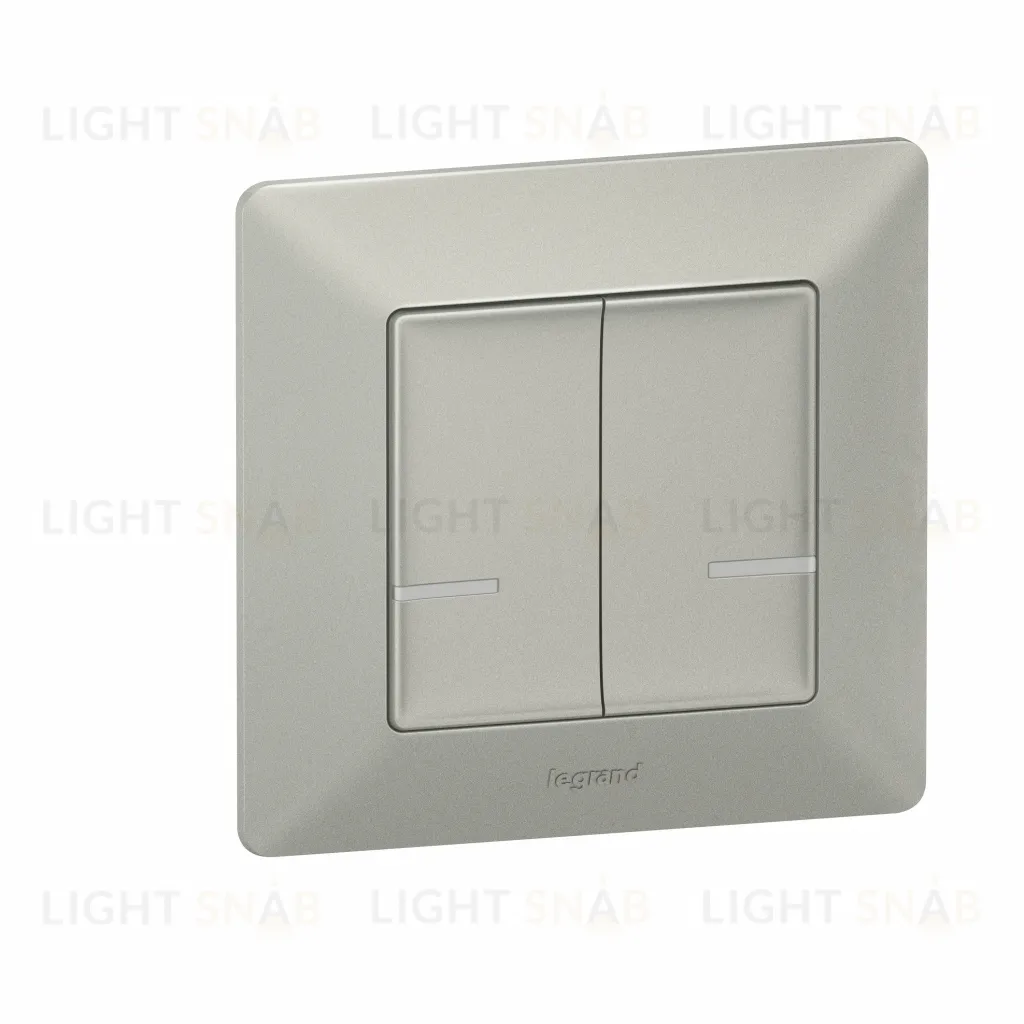 Умный беспроводной выключатель двухклавишный Legrand Netatmo Valena Life алюминий 752387 752387
