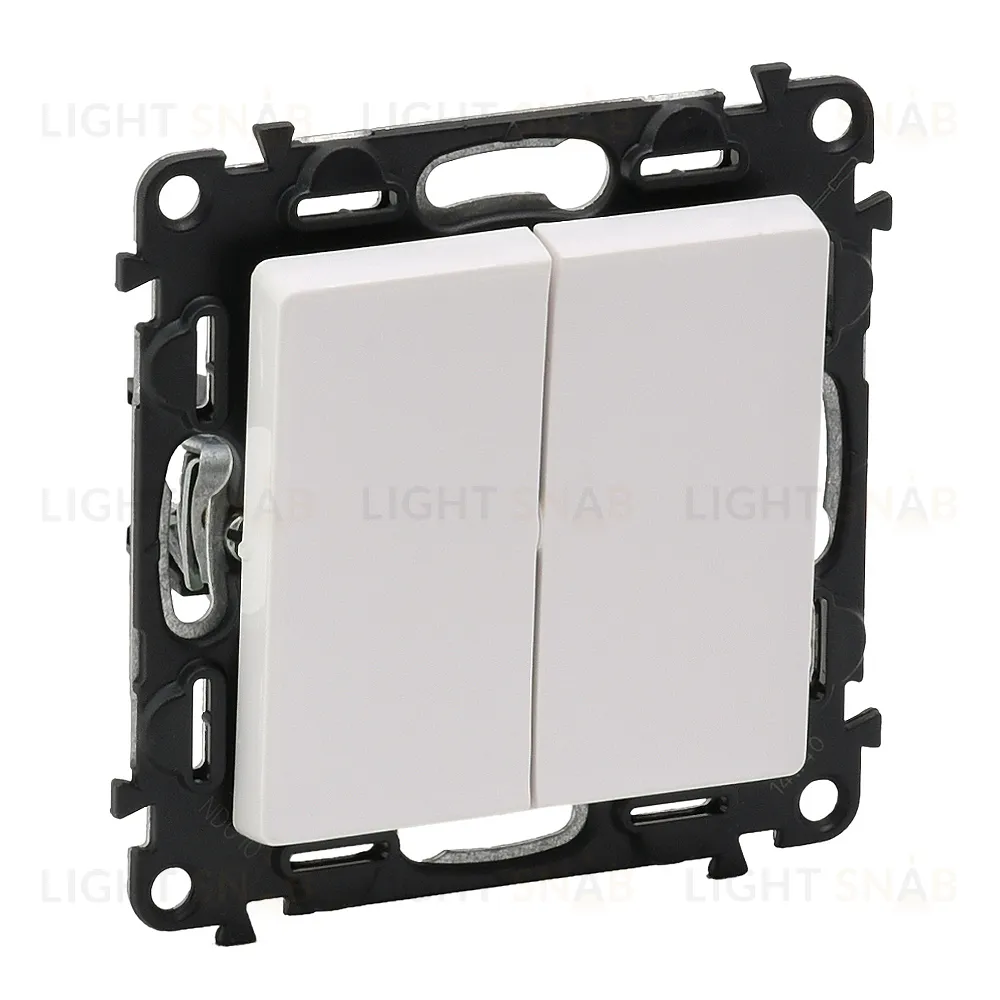 Выключатель двухклавишный Legrand Valena Life 10A/250В белый 752005+755020 752005 + 755020