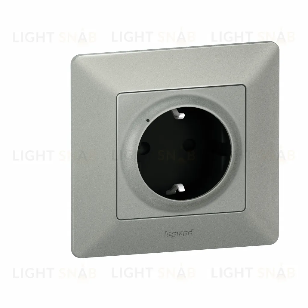 Умная розетка с заземлением и шторками 16А/230В Legrand Netatmo Valena Life безвинтовой зажим алюминий 752394 752394