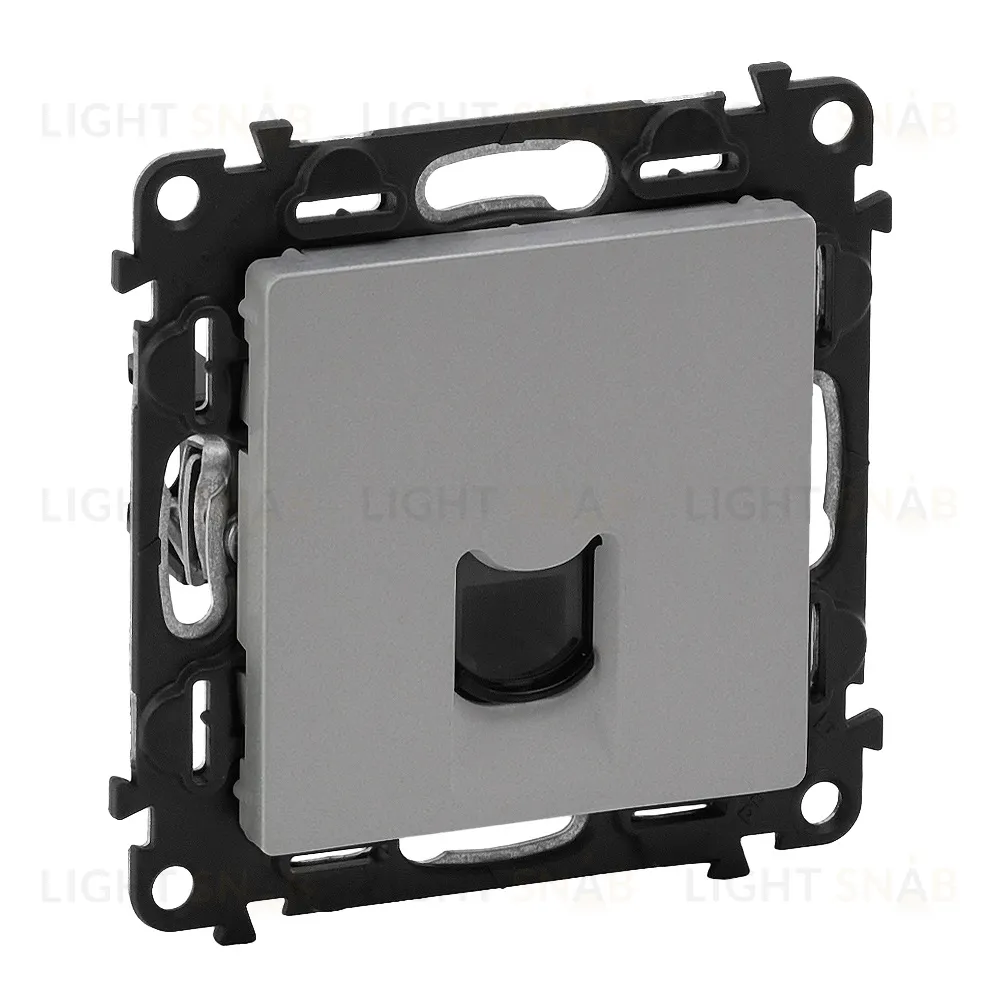 Розетка компьютерная одинарная Legrand Valena Life 6 кат, RJ 45, UTP, алюминий 753042+755412 753042 + 755412