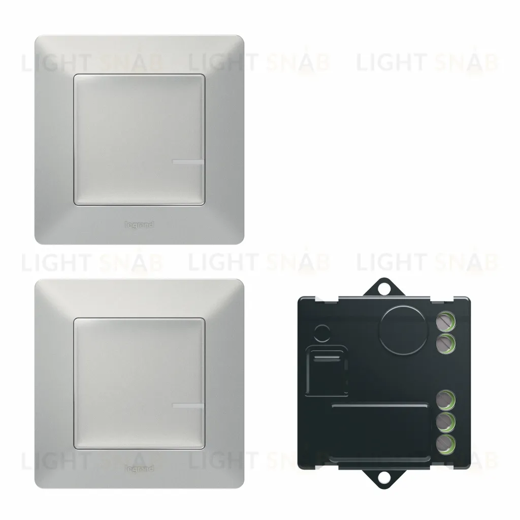 Готовый комплект управления освещением с двух мест Legrand Netatmo Valena Life алюминий 752350 752350