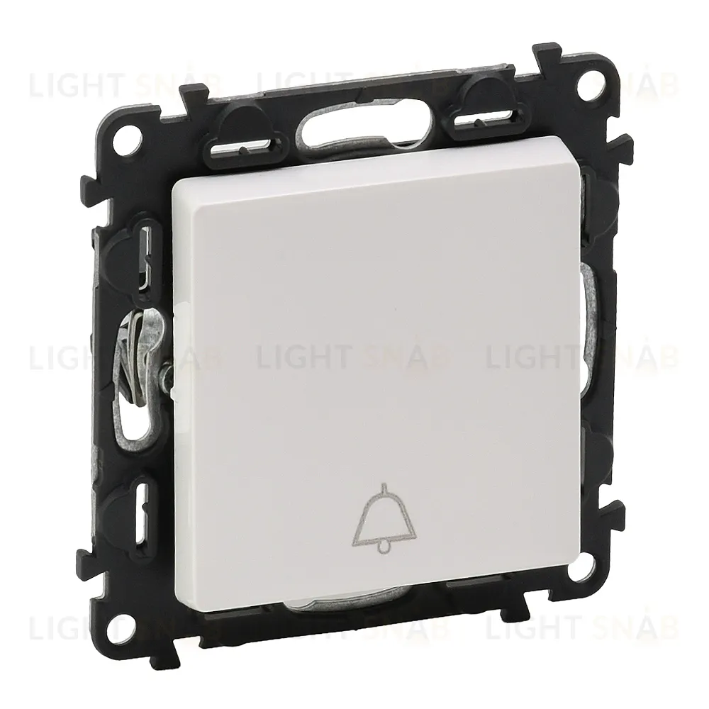 Кнопочный выключатель с символом звонок Legrand Valena Life 6A/250В белый 752011+755010 752011 + 755010
