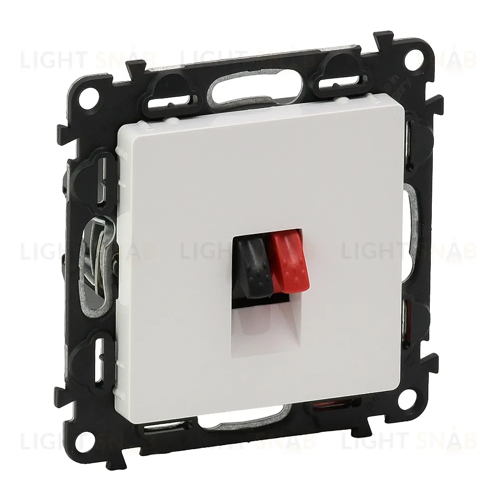 Розетка одинарная акустическая Legrand Valena Life с пружинными зажимами, белый 753072+755360 753072 + 755360