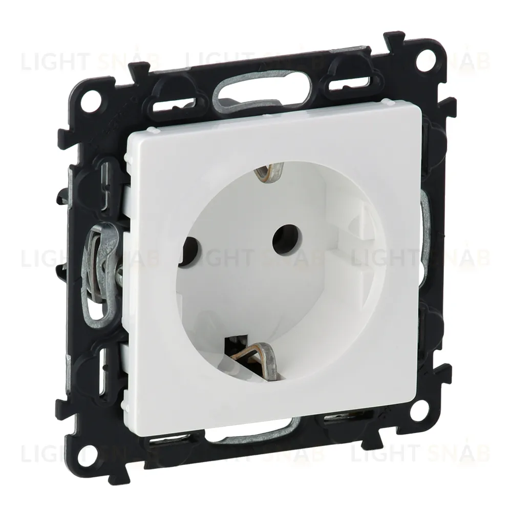 Розетка с заземлением Legrand Valena Life 16A/250В, безвинтовой зажим, белый 753021+755200 753021 + 755200