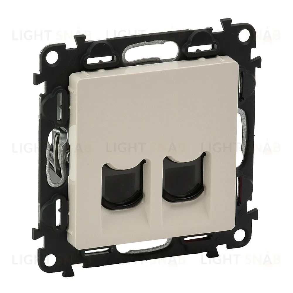 Розетка телефонная двойная Legrand Valena Life RJ11, слоновая кость 753039+755421 753039 + 755421
