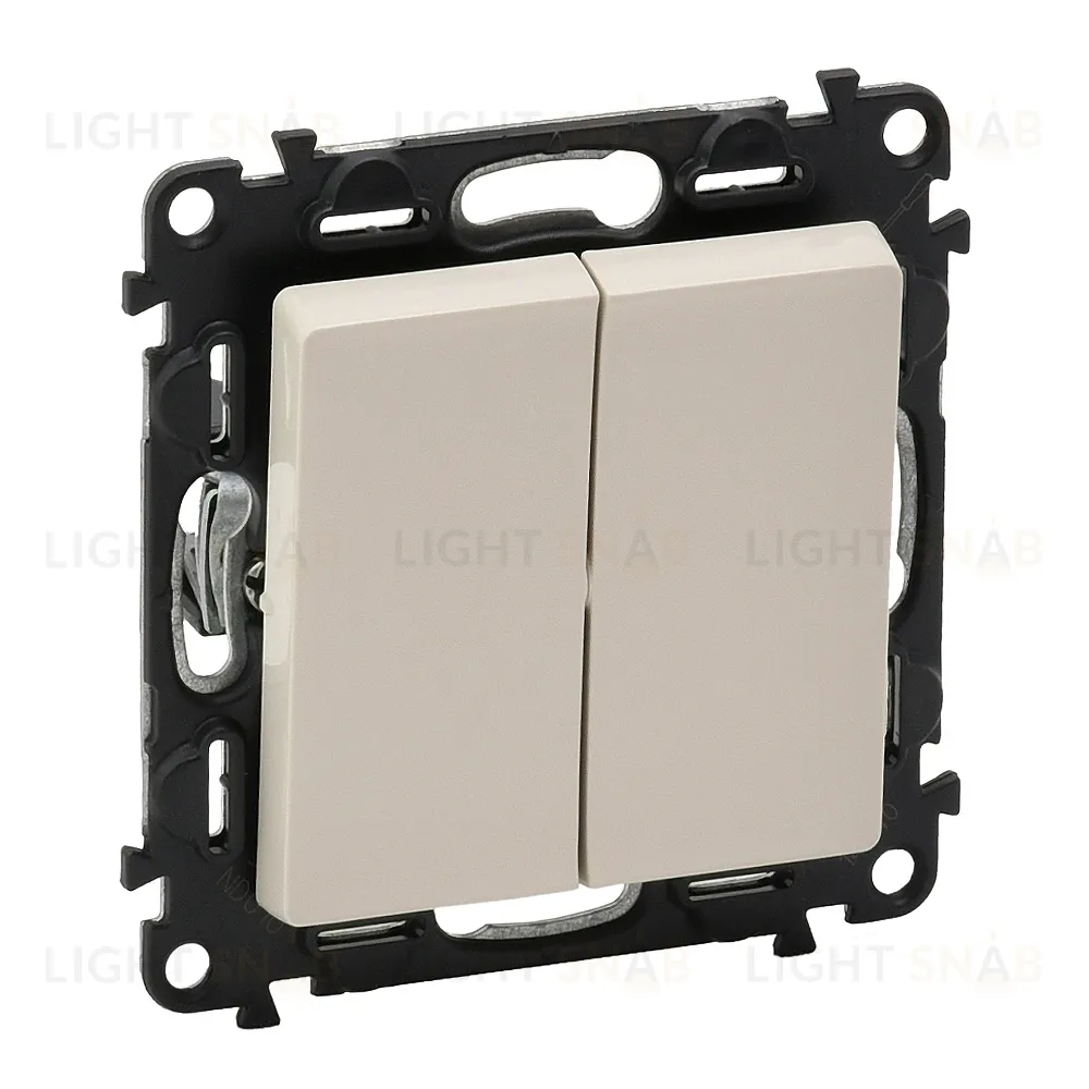 Переключатель двухклавишный на два направления (из 2-х мест) Legrand Valena Life 10A/250В слоновая кость 752028+755021 752028 + 755021