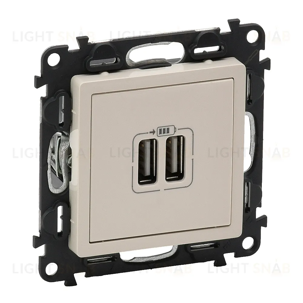 Розетка USB двойная Legrand Valena Life для зарядки 1500 мА, слоновая кость 753512 753512