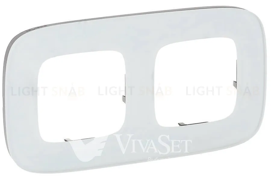 Рамка двойная Legrand Valena Allure, белое стекло 755542 755542