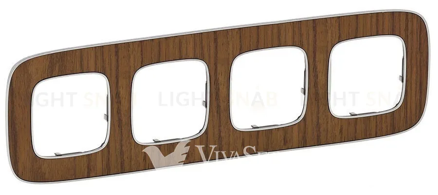 Рамка четверная Legrand Valena Allure, орех 754464 754464