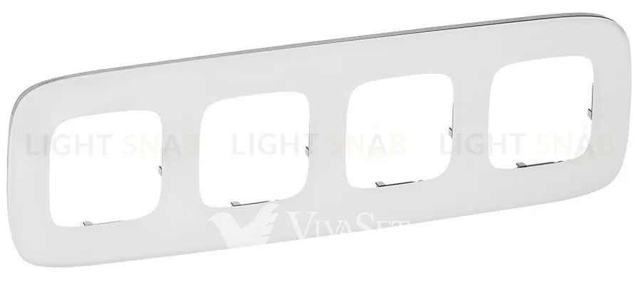 Рамка четверная Legrand Valena Allure, белое стекло 755544 755544
