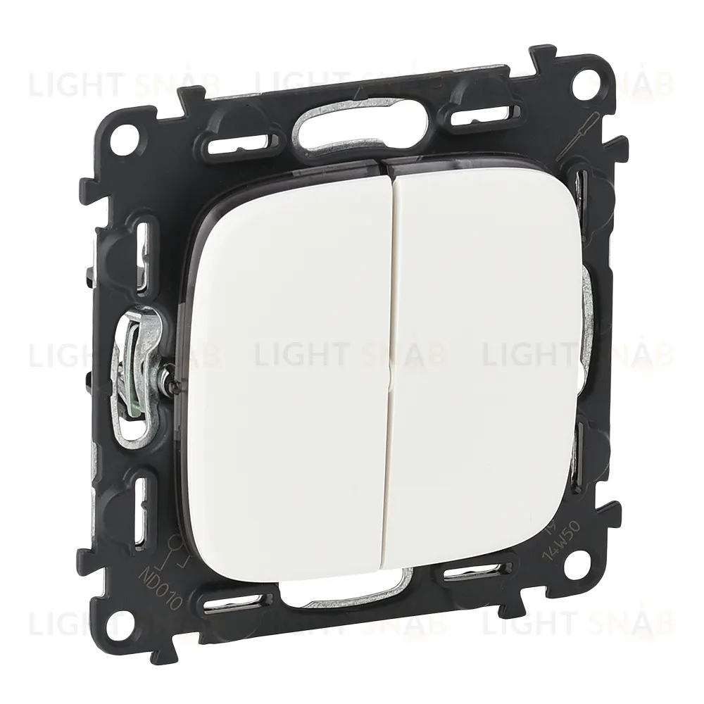 Переключатель двухклавишный на два направления (из 2-х мест) Legrand Valena Allure 10А/250В белый 752028+755025 752028 + 755025