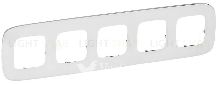 Рамка пятерная Legrand Valena Allure, белое стекло 755545 755545