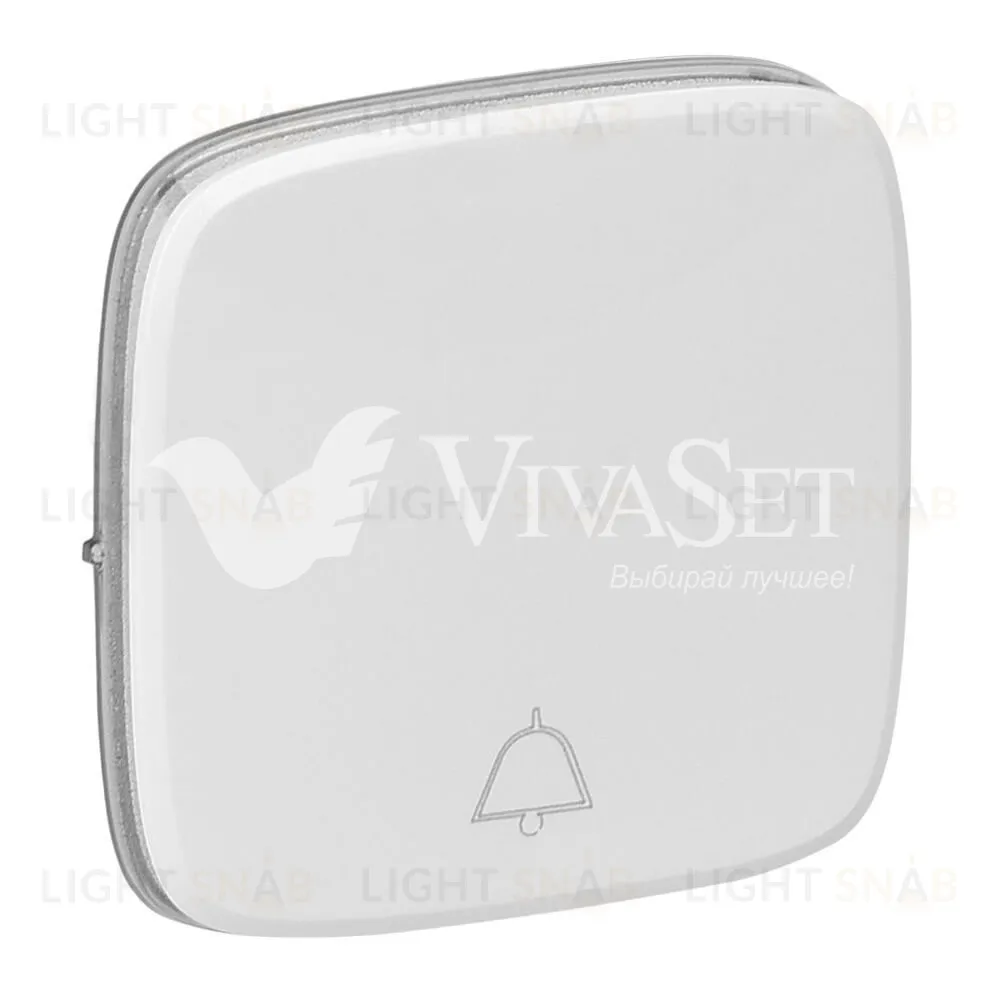Кнопочный выключатель с символом звонок Legrand Valena Allure 6А/250В белый 752011+755015 752011 + 755015