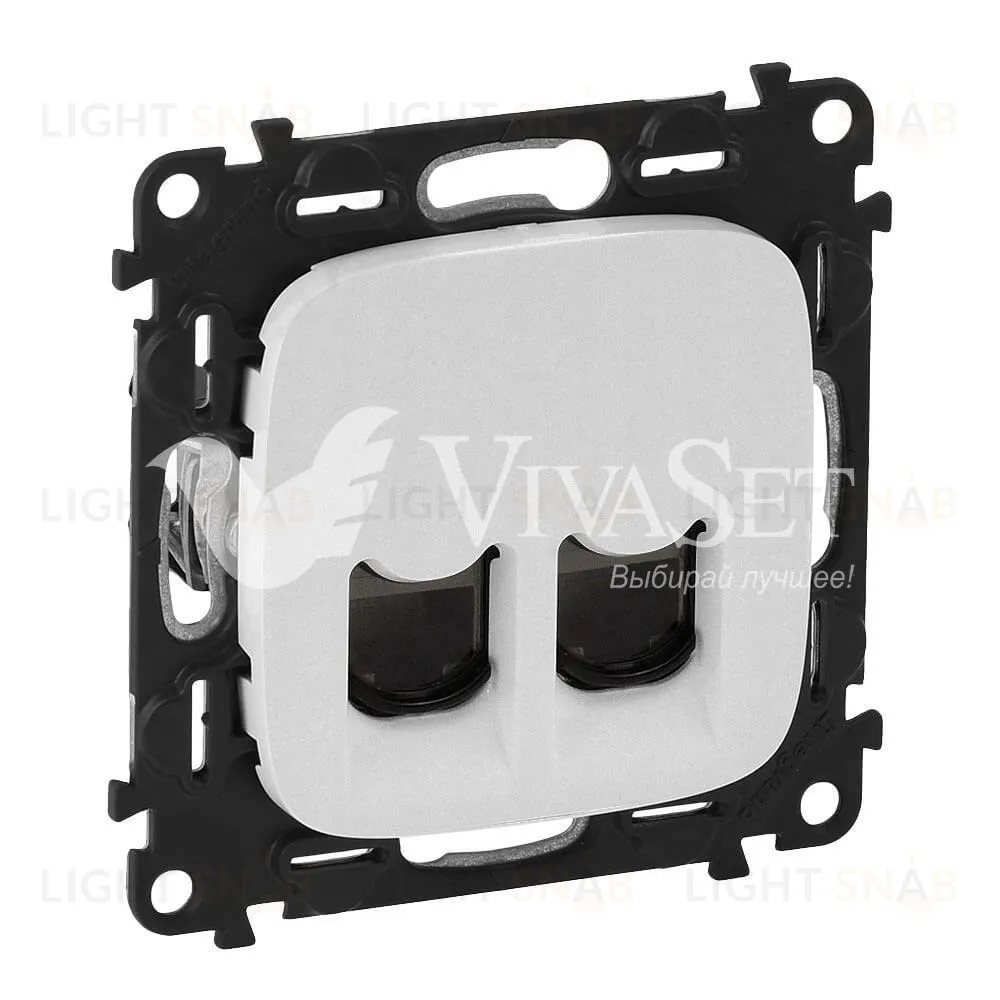 Розетка компьютерная двойная Legrand Valena Allure 5 кат, RJ 45, UTP, белый 753041+755425 753041 + 755425