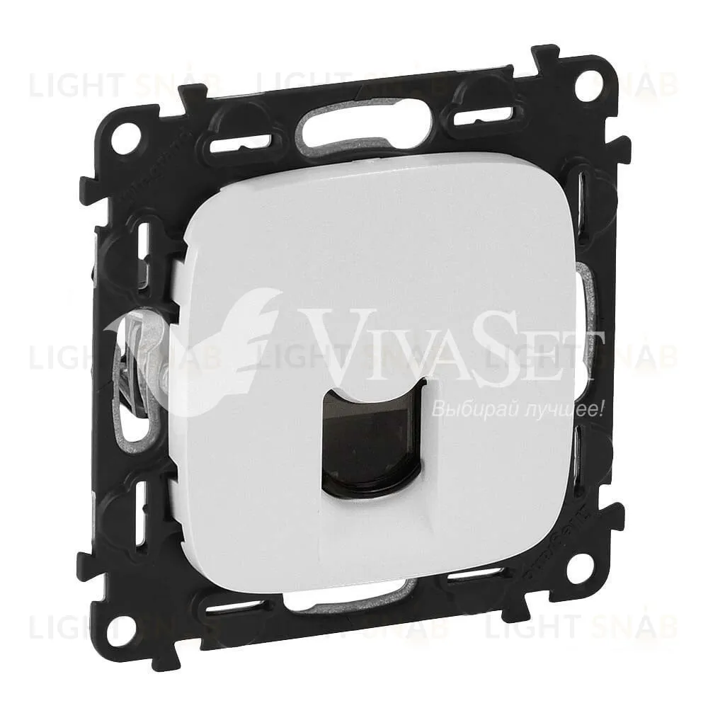 Розетка компьютерная одинарная Legrand Valena Allure 6 кат, RJ 45, UTP, белый 753042+755415 753042 + 755415