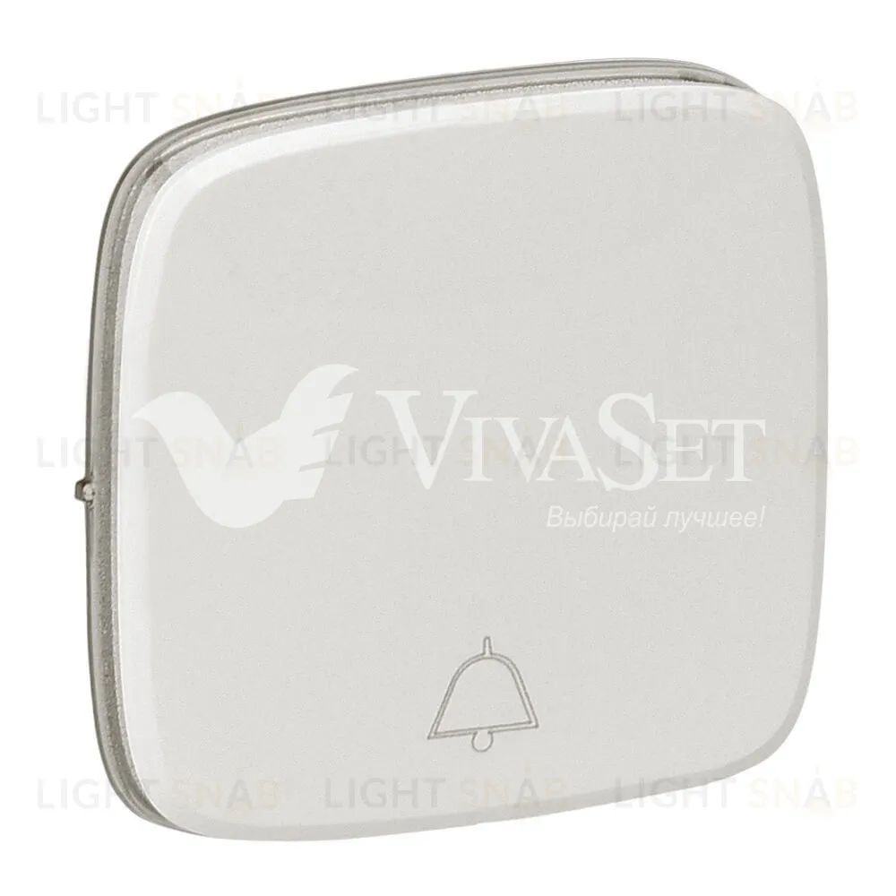 Кнопочный выключатель с символом звонок Legrand Valena Allure 6А/250В перламутр 752011+755019 752011 + 755019