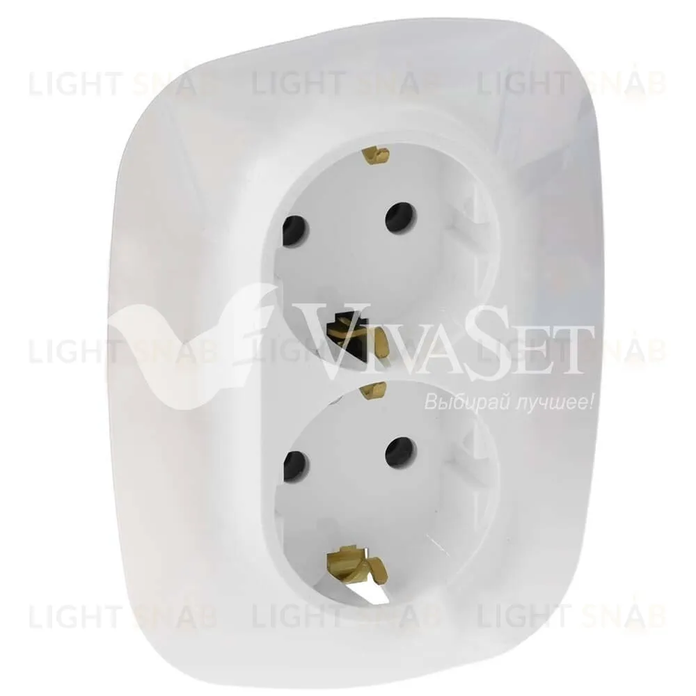 Розетка двойная с заземлением Legrand Valena Allure 16A/250В, безвинтовые зажимы, белый 753027+754955 753027 + 754955