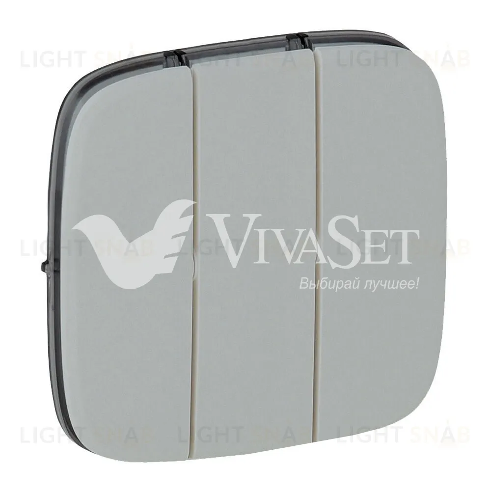 Выключатель трехклавишный Legrand Valena Allure 10А/250В алюминий 752003+755037 752003 + 755037