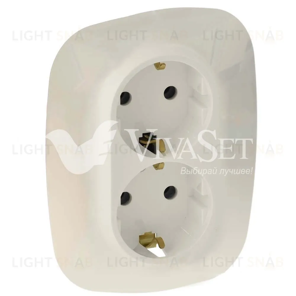 Розетка двойная с заземлением Legrand Valena Allure 16A/250В, безвинтовые зажимы, слоновая кость 753027+754956 753027 + 754956