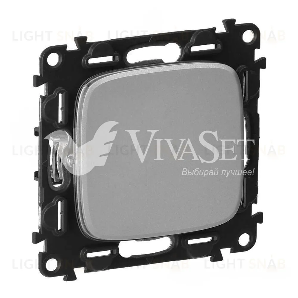 Выключатель одноклавишный перекрестный (из 3-х мест) Legrand Valena Allure 10А/250В алюминий 752007+755007 752007 + 755007