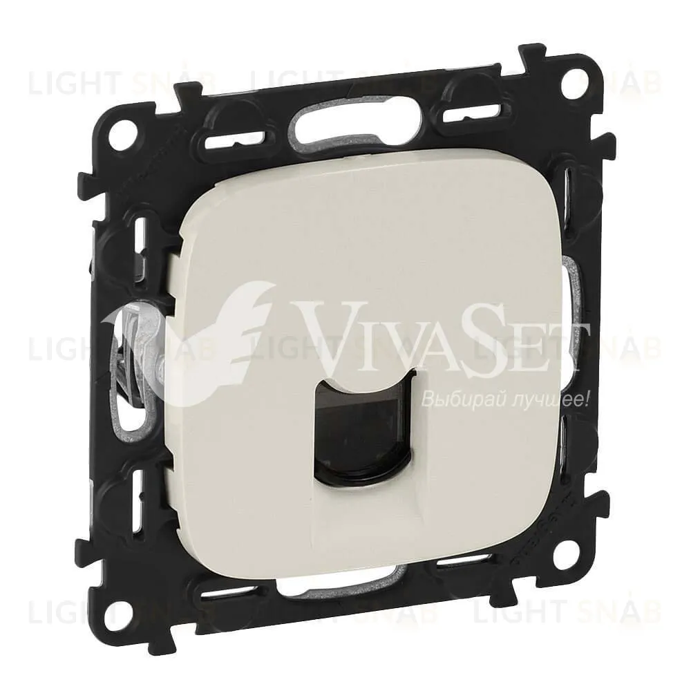 Розетка компьютерная одинарная Legrand Valena Allure 5 кат, RJ 45, UTP, слоновая кость 753070+755416 753070 + 755416