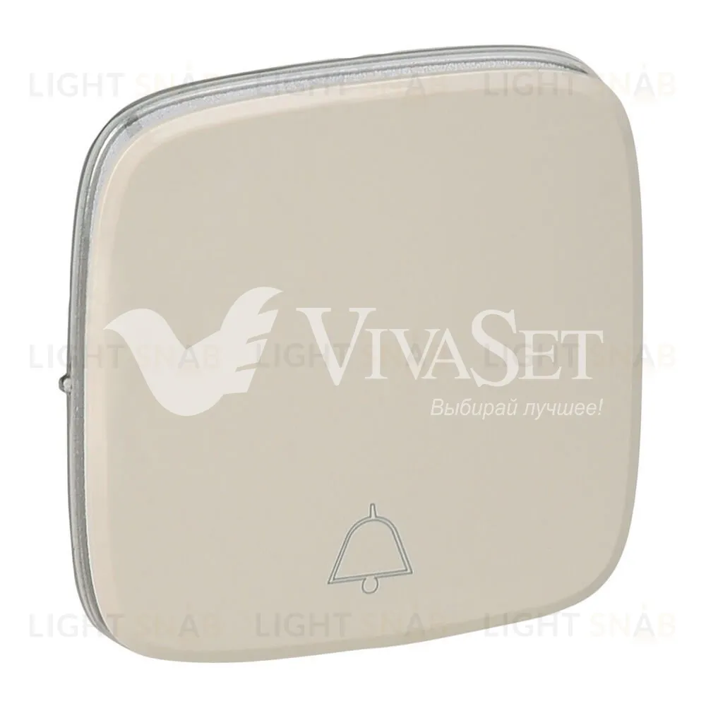 Кнопочный выключатель с символом звонок Legrand Valena Allure 6А/250В слоновая кость 752011+755016 752011 + 755016