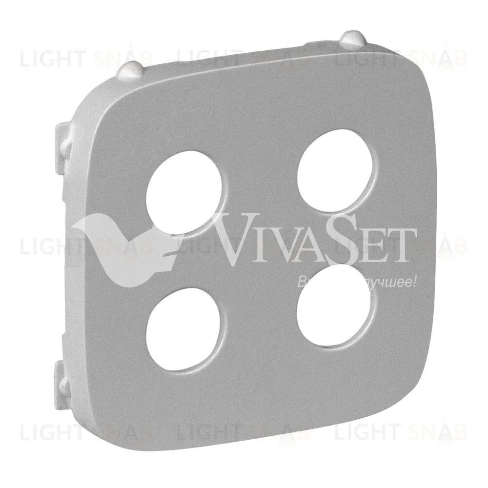 Розетка двойная акустическая с винтовыми зажимами (банан) Legrand Valena Allure, алюминий 753077+755297 753077 + 755297