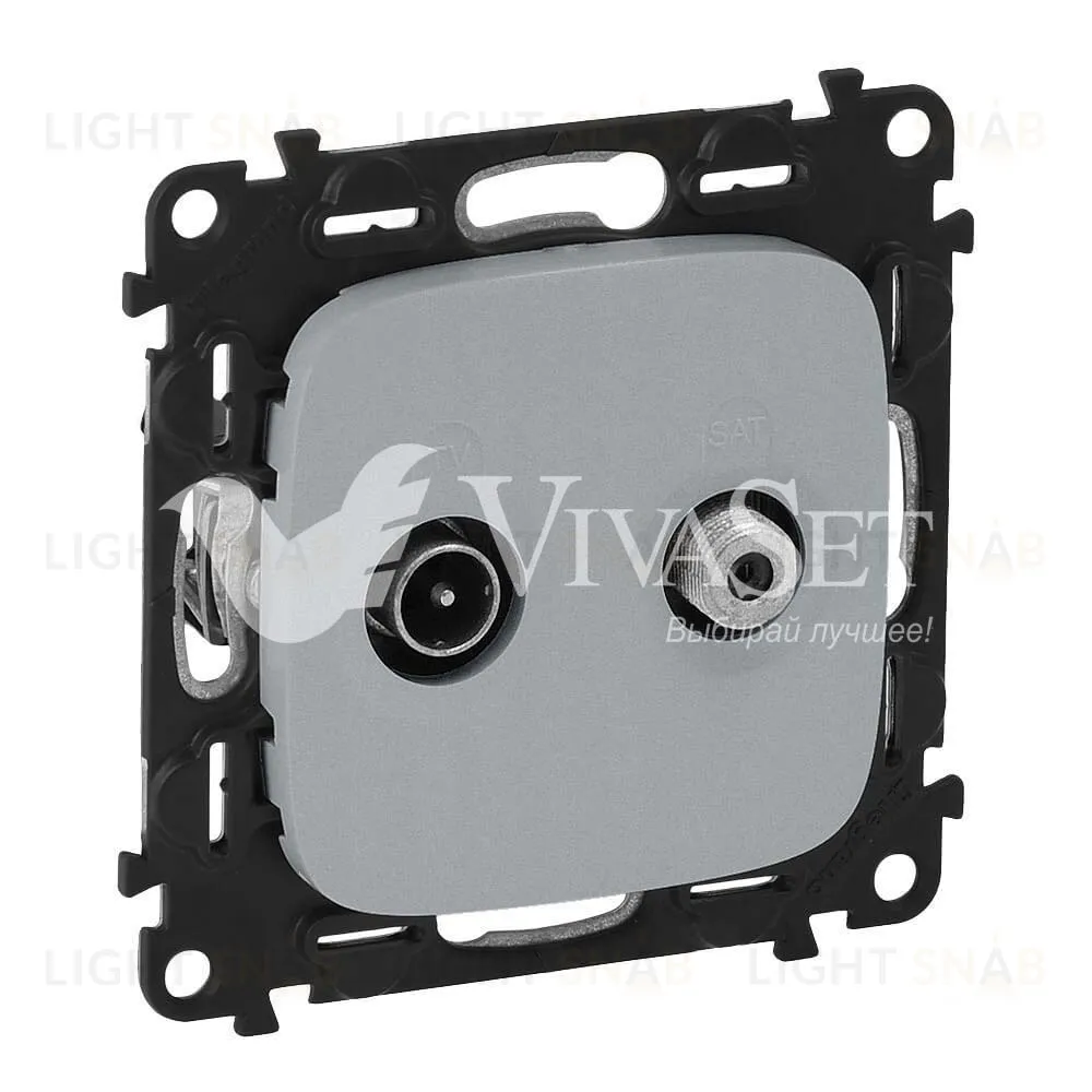 Розетка TV-SAT Legrand Valena Allure оконечная алюминий 753059+754827 753059 + 754827
