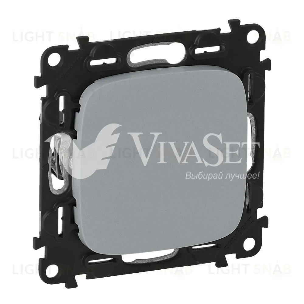 Заглушка с суппортом Legrand Valena Allure, алюминий 755187 755187