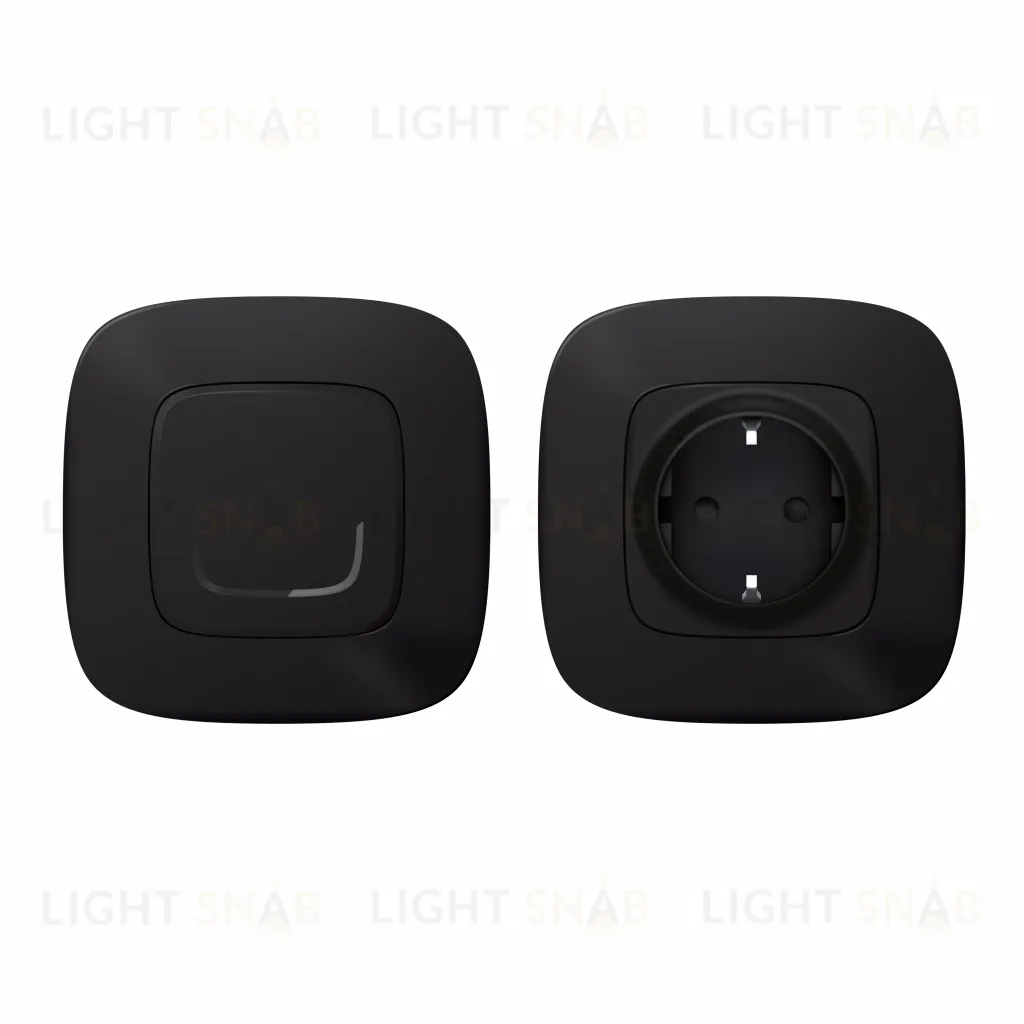 Готовый комплект Розетка с беспроводным выключателем Legrand Netatmo Valena Allure матовый черный 752854 752854