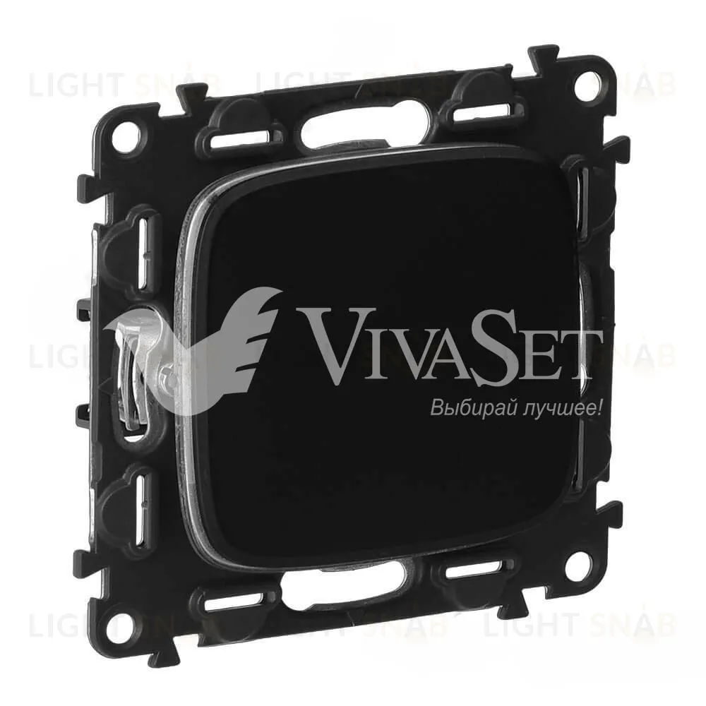 Выключатель одноклавишный Legrand Valena Allure 10A/250В матовый черный 752001+755008 752001 + 755008