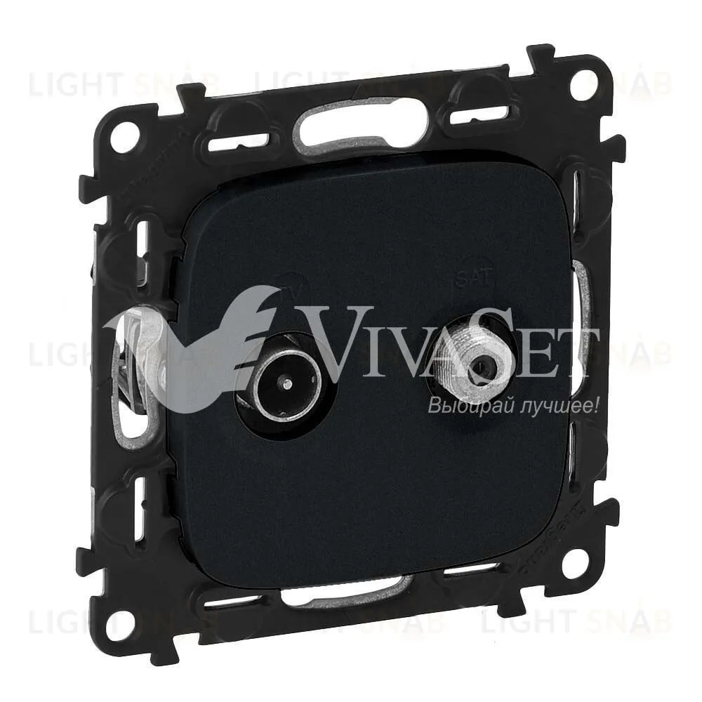 Розетка TV-SAT Legrand Valena Allure оконечная матовый черный 753059+754828 753059 + 754828