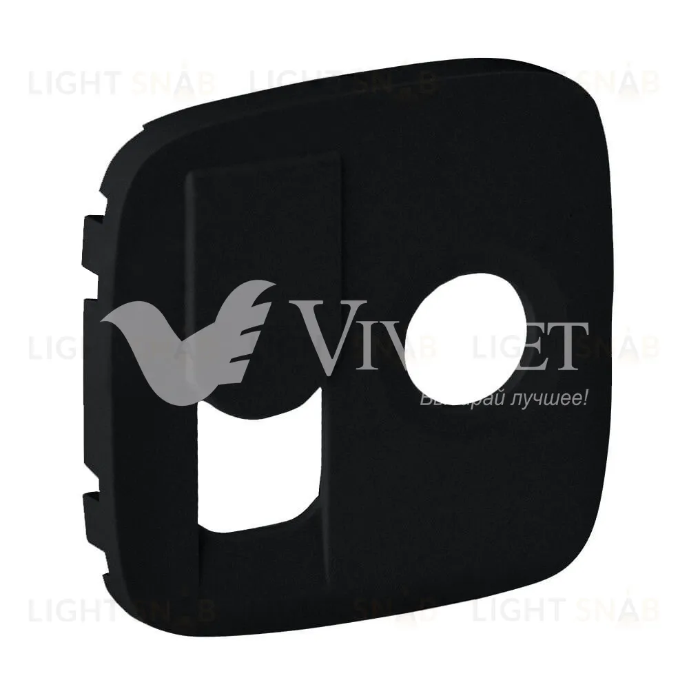 Розетка TV единственная Legrand Valena Allure (звезда) и интернет розетка RJ 45, 6 кат. Экранированная, матовый черный 753055+754838 753055 + 754838