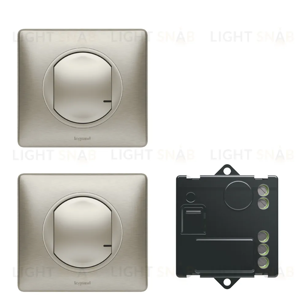 Готовый комплект управления освещением с двух мест Legrand Netatmo Celiane титан 67778 67778