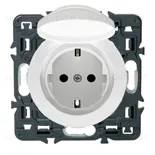 Розетка влагозащищенная с заземлением с защитными шторками и крышкой Legrand Celiane (белый) 67153+67841+80251 67153 + 67841 + 80251